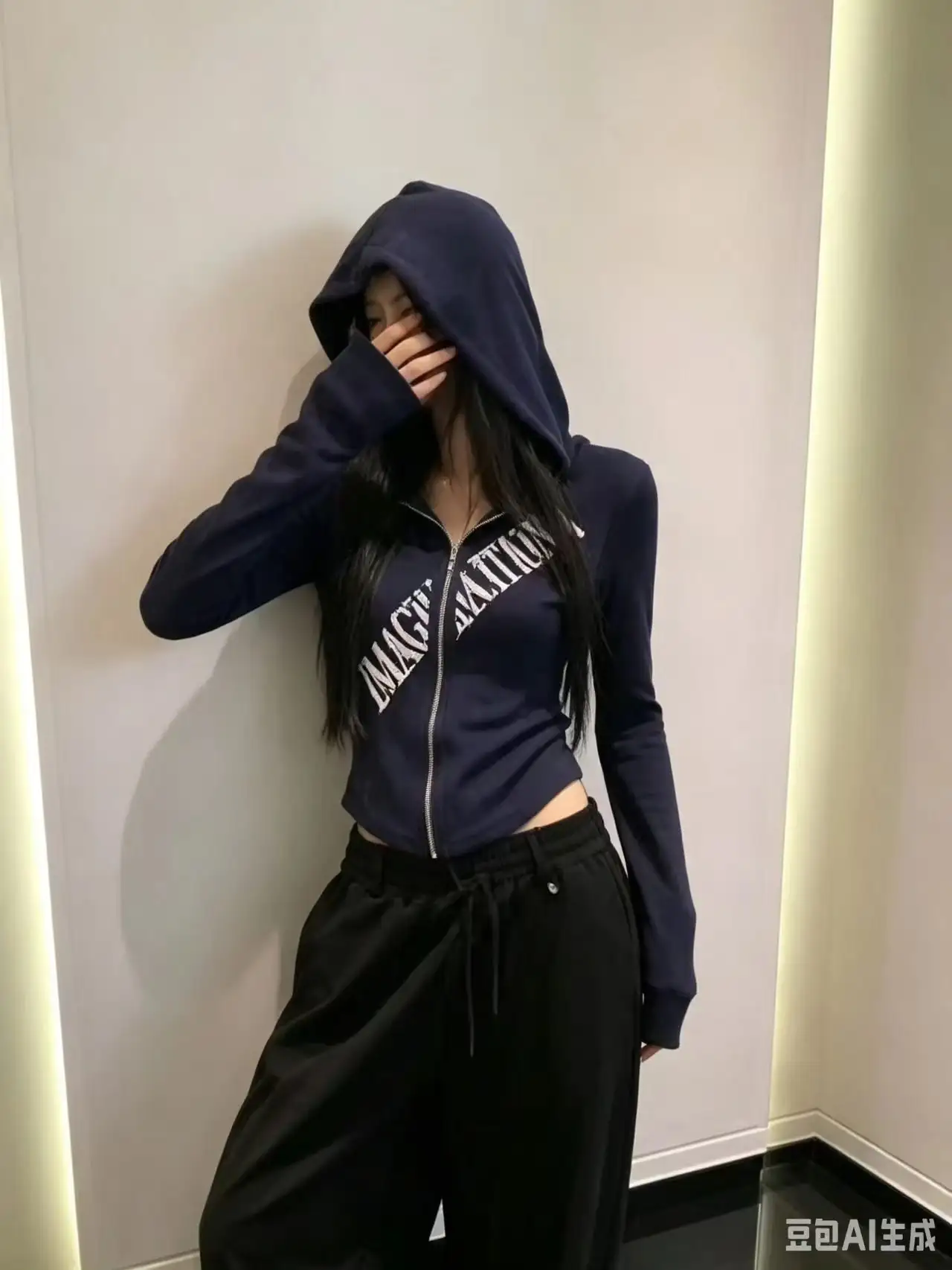 고딕풍 후드 허리조임 가디건 상세 이미지 1