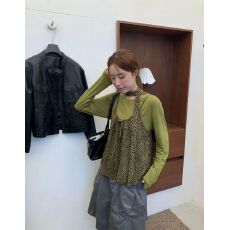 批发复古豹纹吊带背心+纯色长袖T恤女<b class='q'>两件套装</b>秋季小个子百搭显瘦上衣