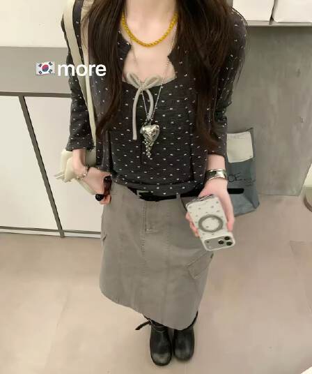 가을 켜기 새로운 한 부서 연령 감소 나비 매듭 작은 열림 셔츠 나비 넥타이 캐미솔 투피스 세트 세트