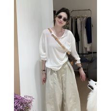 批发天猫抖音质量中<b class='q'>长款</b>圆领薄款长袖女2025新款夏季设计感防晒上衣