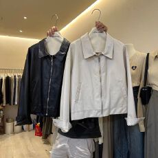 批发经典版 韩国chic秋季复古翻领拉链百搭机车服pu仿皮衣短款外套女
