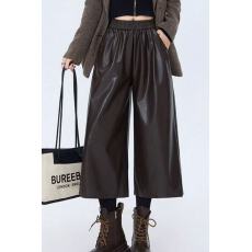 批发七分PU皮<b class='q'>裤</b>2025新款女款秋冬<b class='q'>显瘦</b>宽松阔腿<b class='q'>裤</b><b class='q'>小个子</b>直筒中<b class='q'>裤</b>