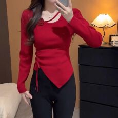 批发港味<b class='q'>不规则</b>立体花朵<b class='q'>针织衫</b>女春秋季显瘦露肩长袖上衣