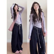 批发【官图 随心裁<b class='q'>莫代尔</b>260克1*1】一整套女<b class='q'>开衫</b>吊带上衣两件套装