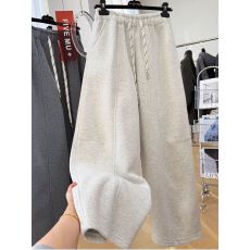 批发【纯棉华棉复牛奶丝】特大码300斤松紧腰弯刀休闲裤女<b class='q'>春</b>季卫裤