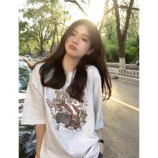 批发官图 21支纯棉210克（100%棉）短袖T恤女宽松大码印花卡通