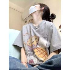 批发官图 21支纯棉210克（100%棉）短袖T恤女宽松大码印花