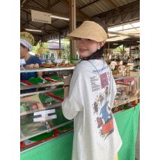 批发官图 21支纯棉210克（100%棉）短袖T恤女宽松度假后背印花