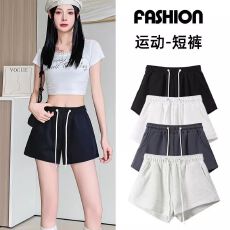 批发<b class='q'>运动</b><b class='q'>短裤</b><b class='q'>女</b>夏季外穿2026新款美式宽松休闲阔腿热裤<b class='q'>女</b>高腰抽绳卫裤