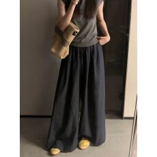 批发黑色<b class='q'>棉麻</b>阔腿裙<b class='q'>裤</b><b class='q'>女</b>夏季薄款大码胖mm梨型身材高腰宽松显瘦休闲<b class='q'>裤</b>