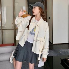 批发2026春秋新款<b class='q'>韩版</b>学院风减龄夹克上衣女宽松休闲流行棒球服外套女