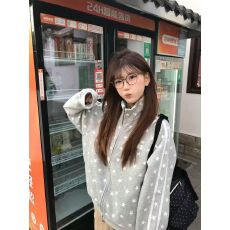 批发【纯棉华棉薄款 后包领】外套立领夹克情侣款<b class='q'>开衫</b>新款满天星上衣