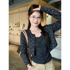 批发【原版兔毛印碎花+高品质版】面料加柔不扎身+开衫背心两件套