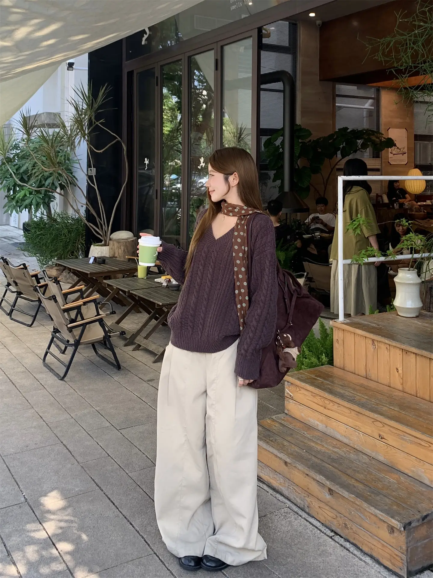 보온 편한 V넥 니트 조끼 상세 이미지 6