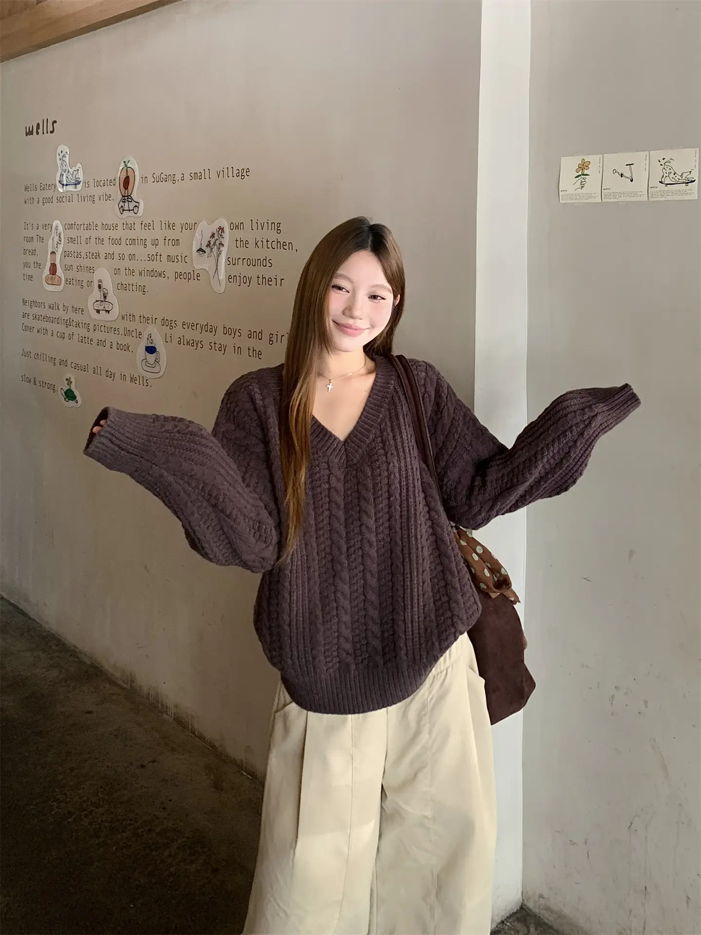 보온 편한 V넥 니트 조끼 상세 이미지 7