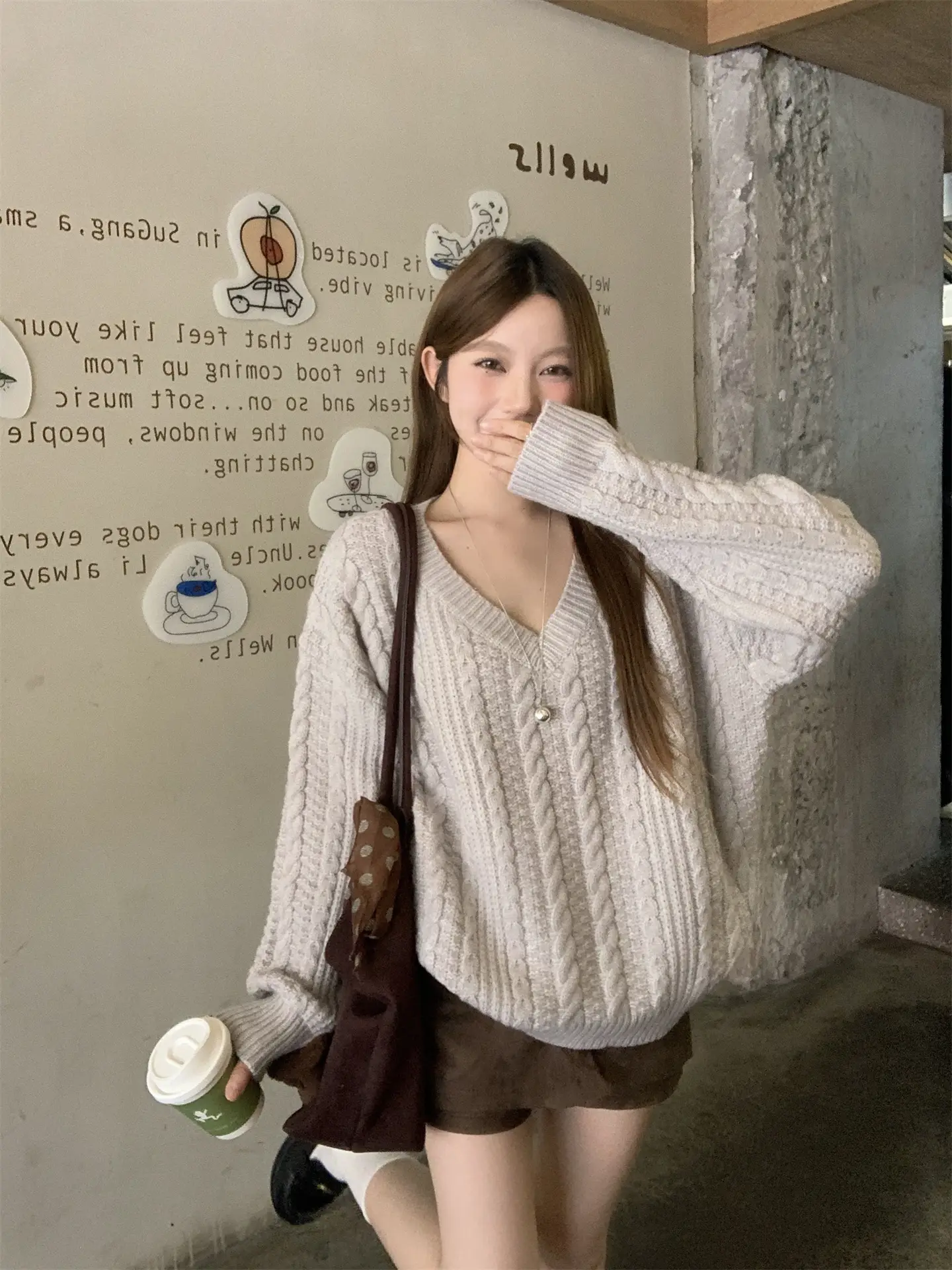 보온 편한 V넥 니트 조끼 상세 이미지 16
