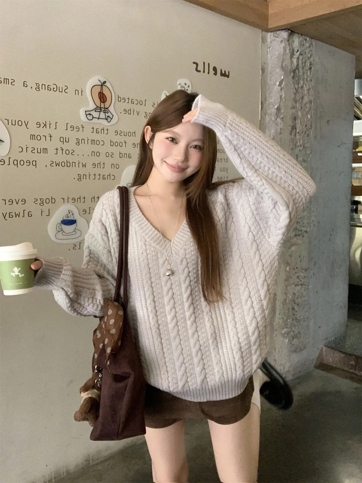 보온 편한 V넥 니트 조끼 상세 이미지 17