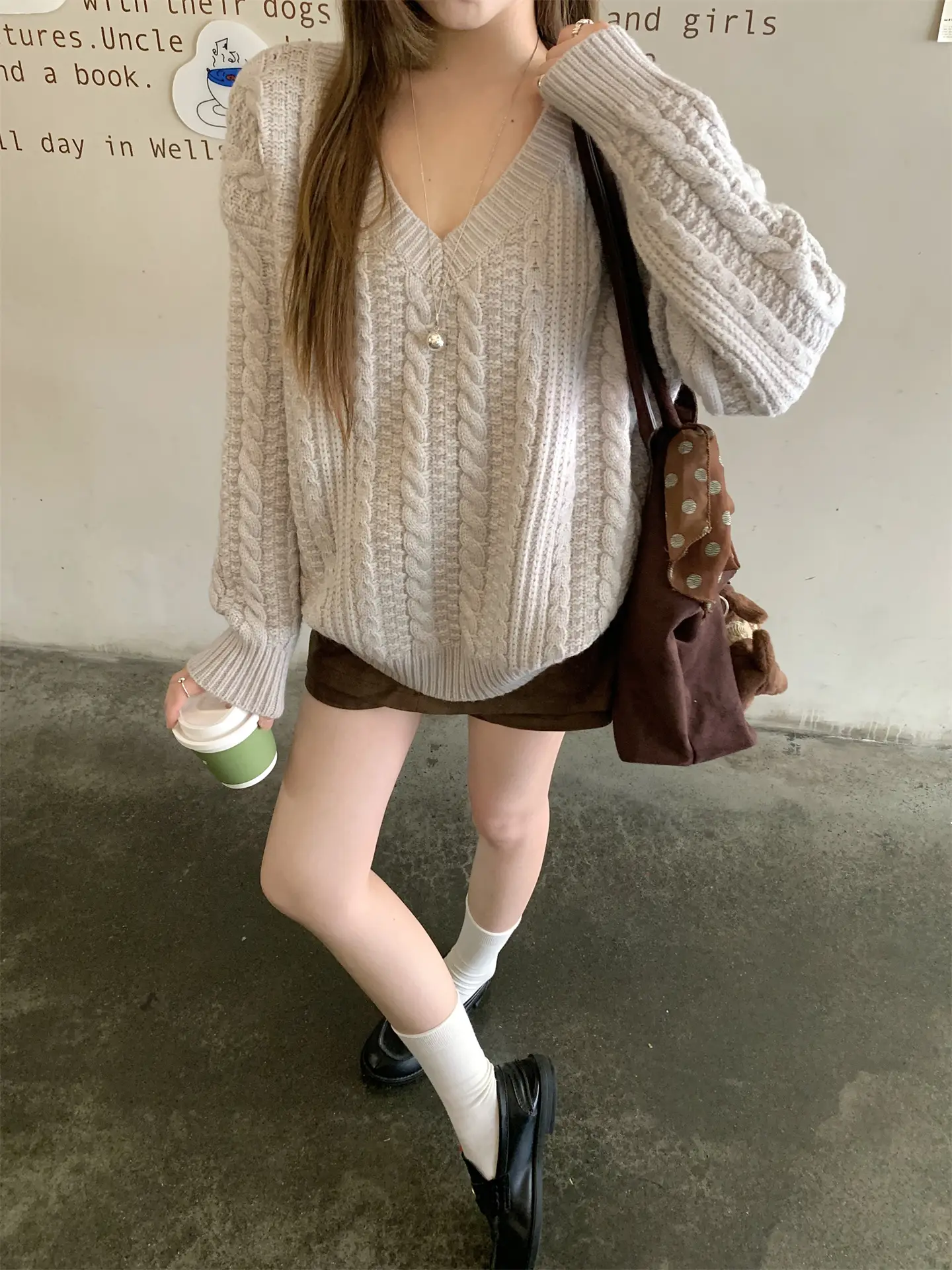 보온 편한 V넥 니트 조끼 상세 이미지 18