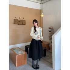 批发实拍实价~法式复古款式提花<b class='q'>毛衣</b><b class='q'>开衫</b>+高腰毛呢花苞半身裙