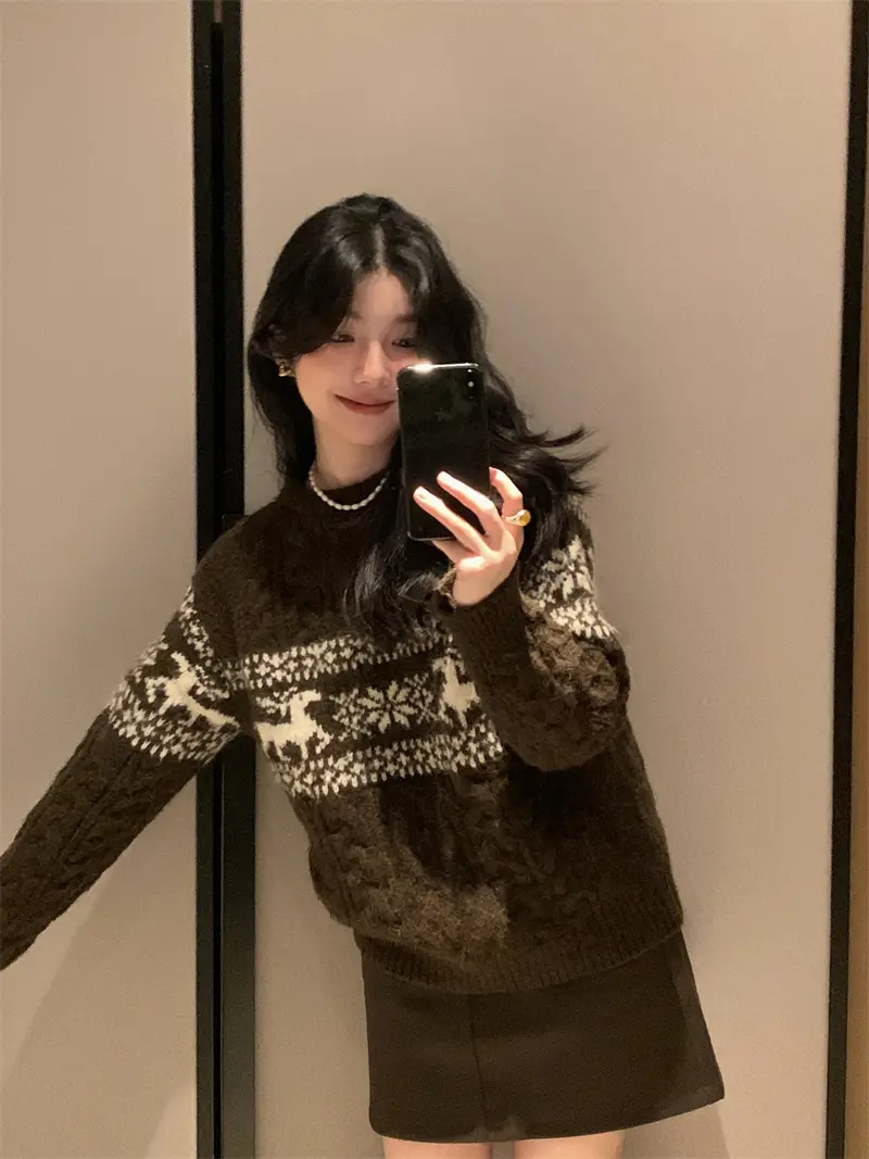 따뜻한 스타일의 가벼운 니트 셔츠 상세 이미지 2