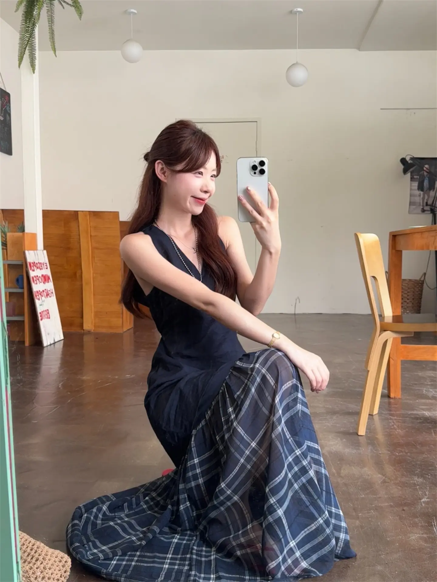 스퀘어넥 무소매 원피스 상세 이미지 3