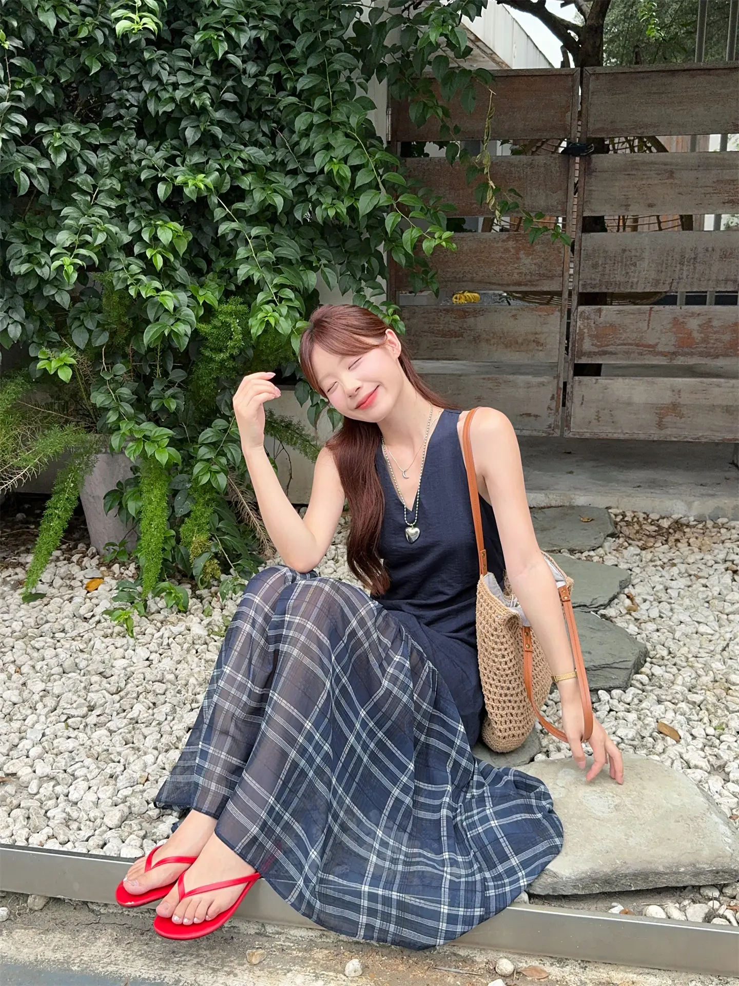 스퀘어넥 무소매 원피스 상세 이미지 8