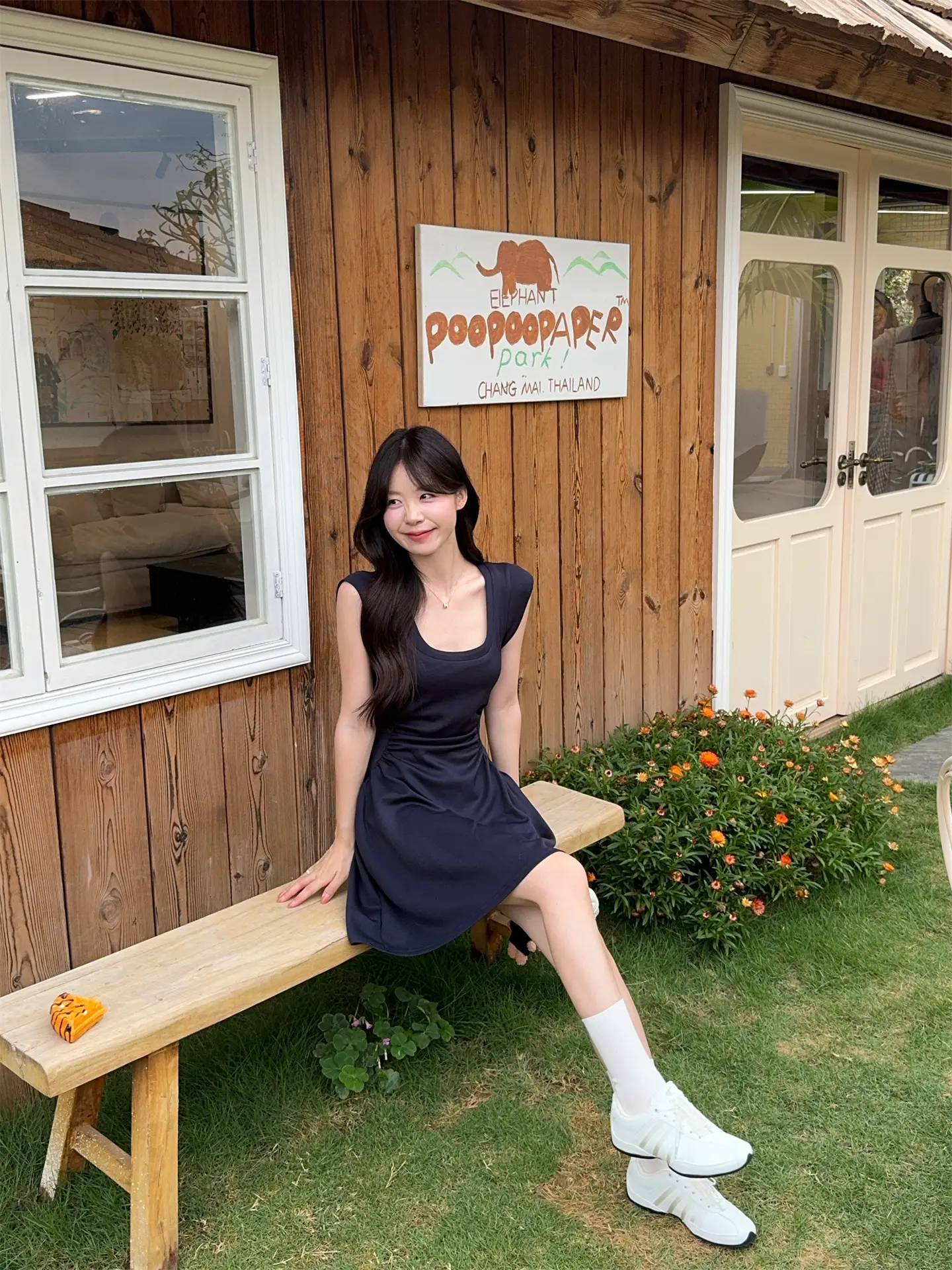 파리 스타일 헤븐 핏 라운드 넥 쇼트 스커트 상세 이미지 13