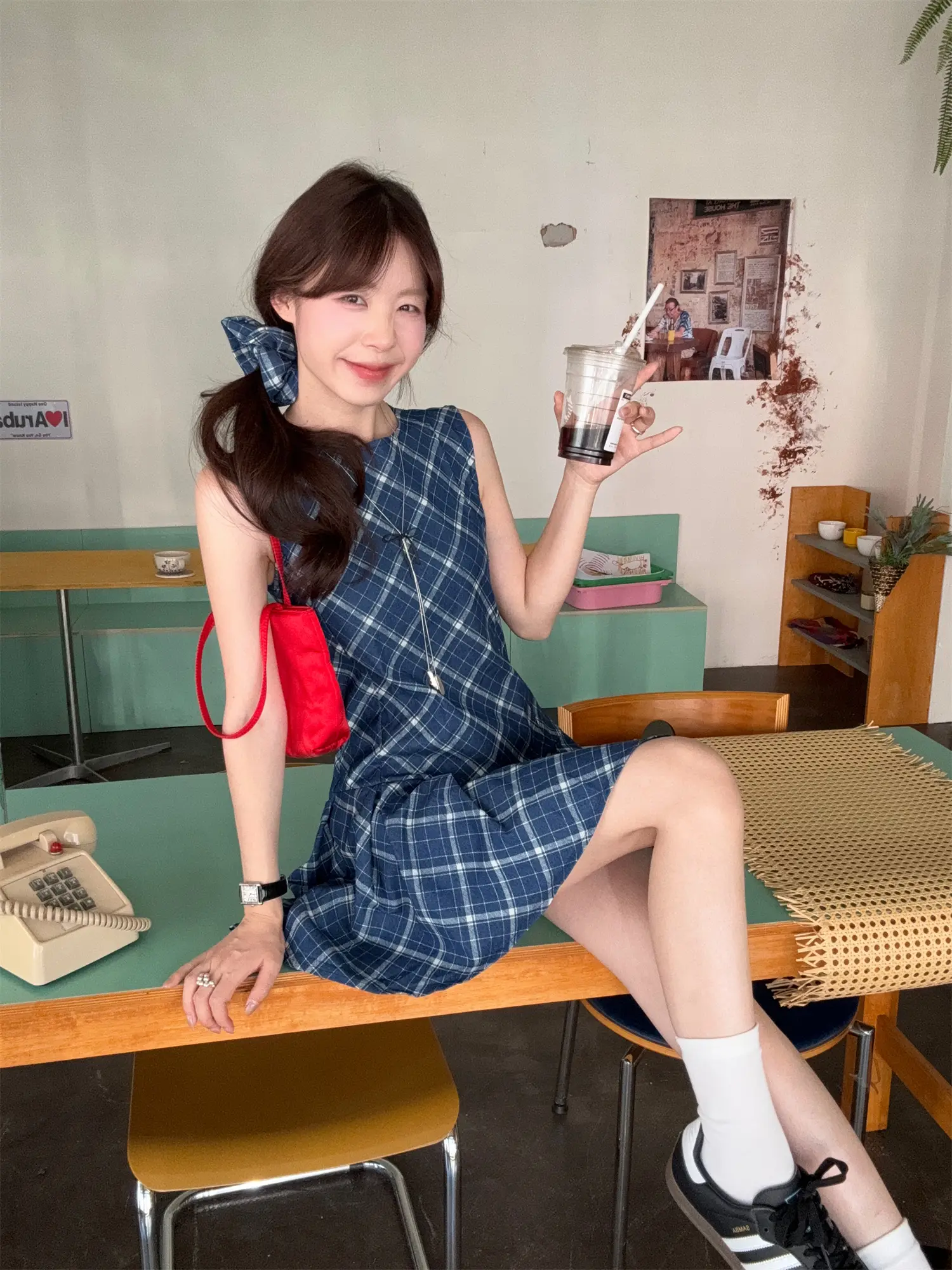 실켓 무지 라인 란스 원피스 상세 이미지 4