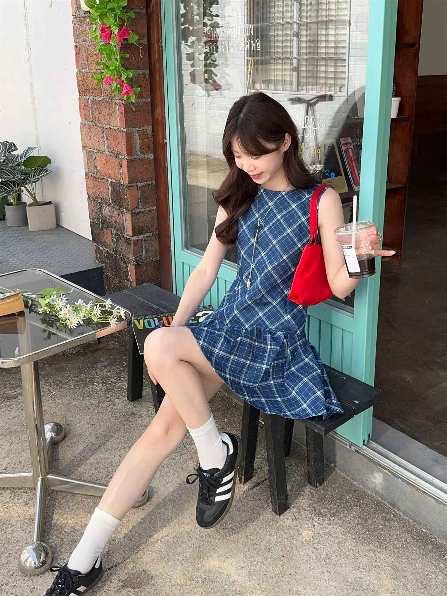 실켓 무지 라인 란스 원피스 상세 이미지 14