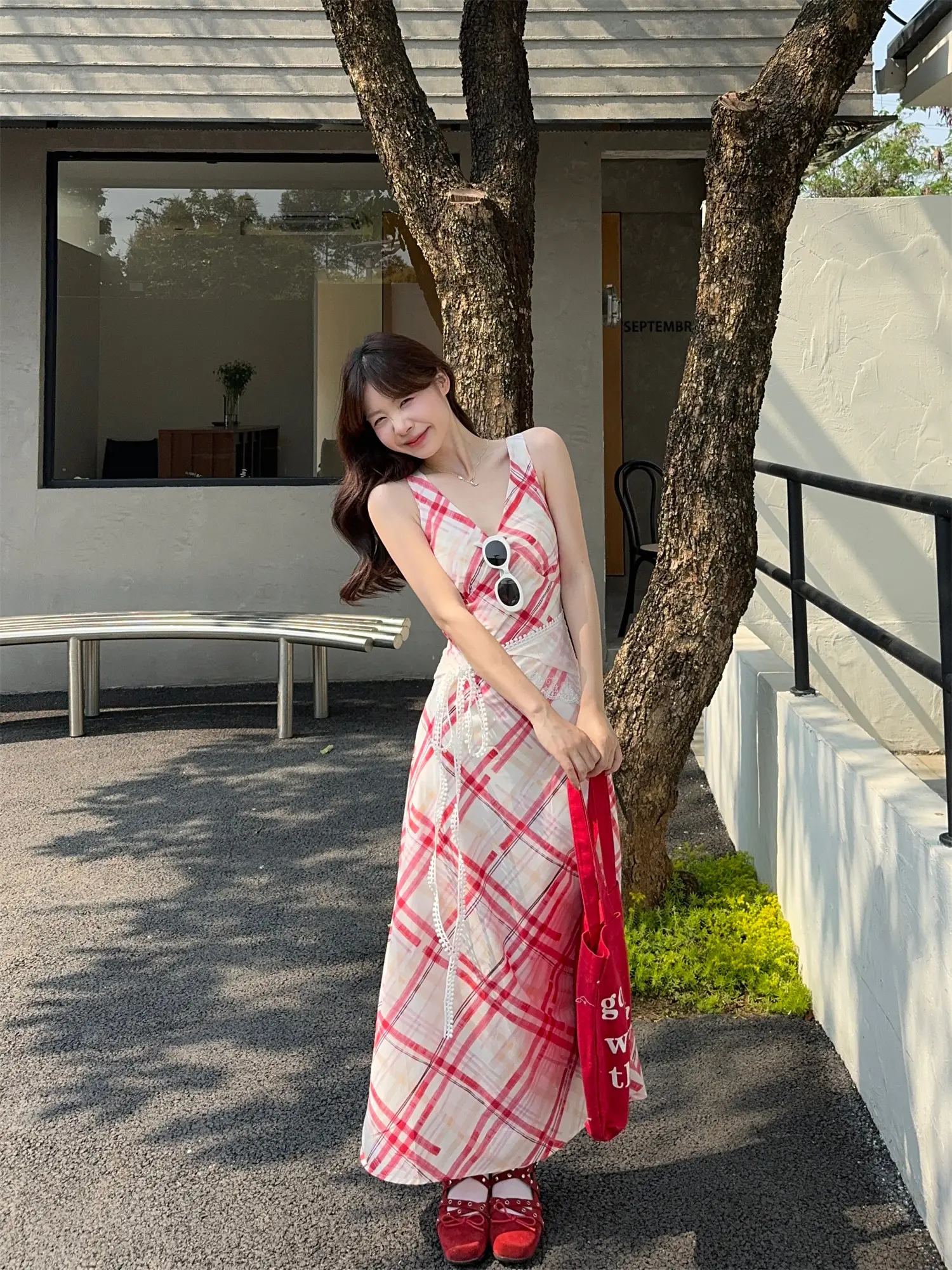 플라워 패턴 무릎 아래 루즈핏 원피스 상세 이미지 8