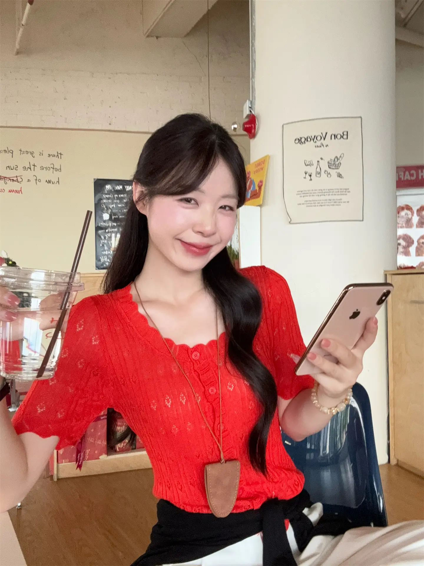 트임 디자인 V넥 니트 셔츠 상세 이미지 18