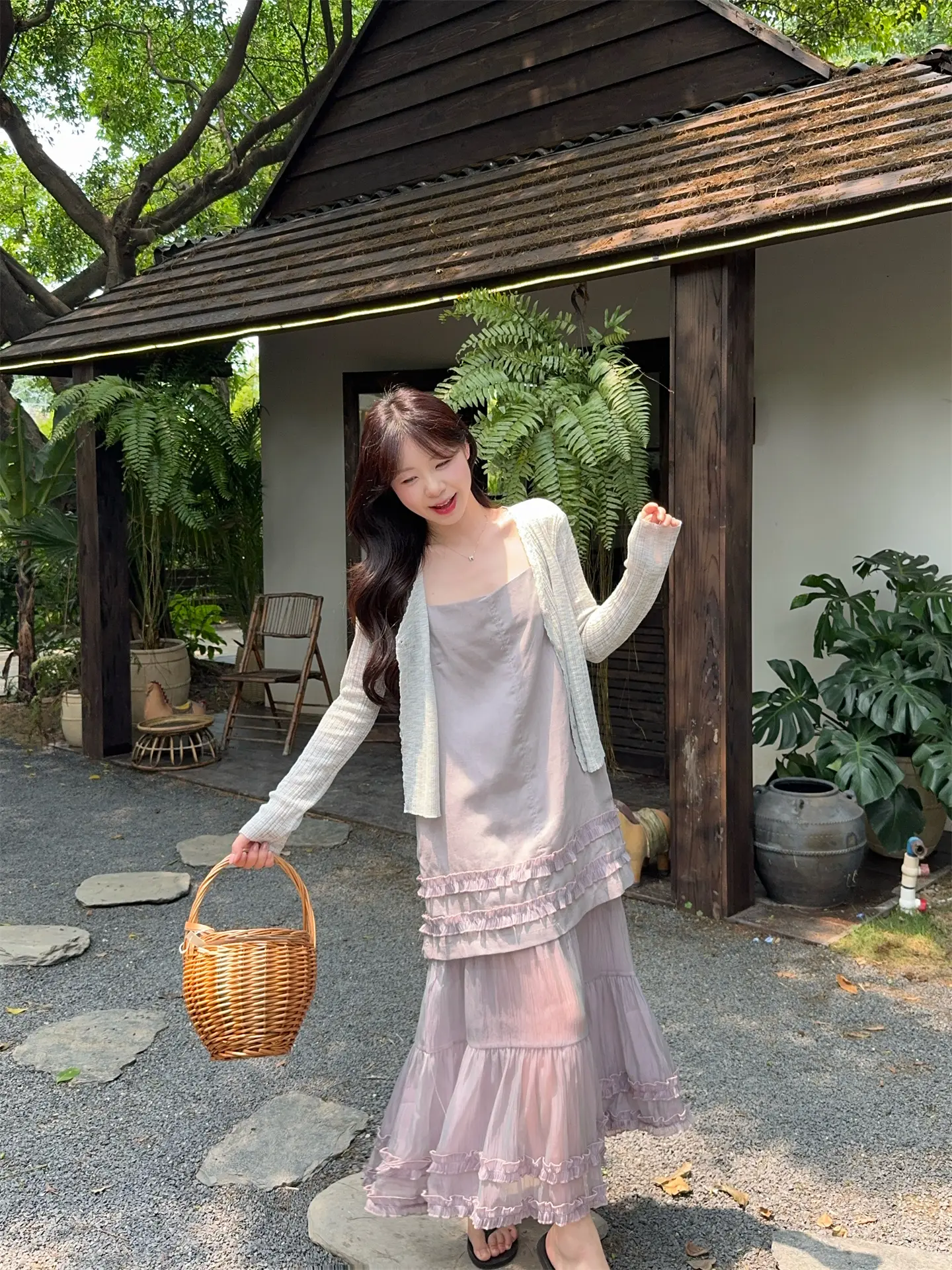 여름용 편안한 캐주얼 원피스 세트 상세 이미지 2