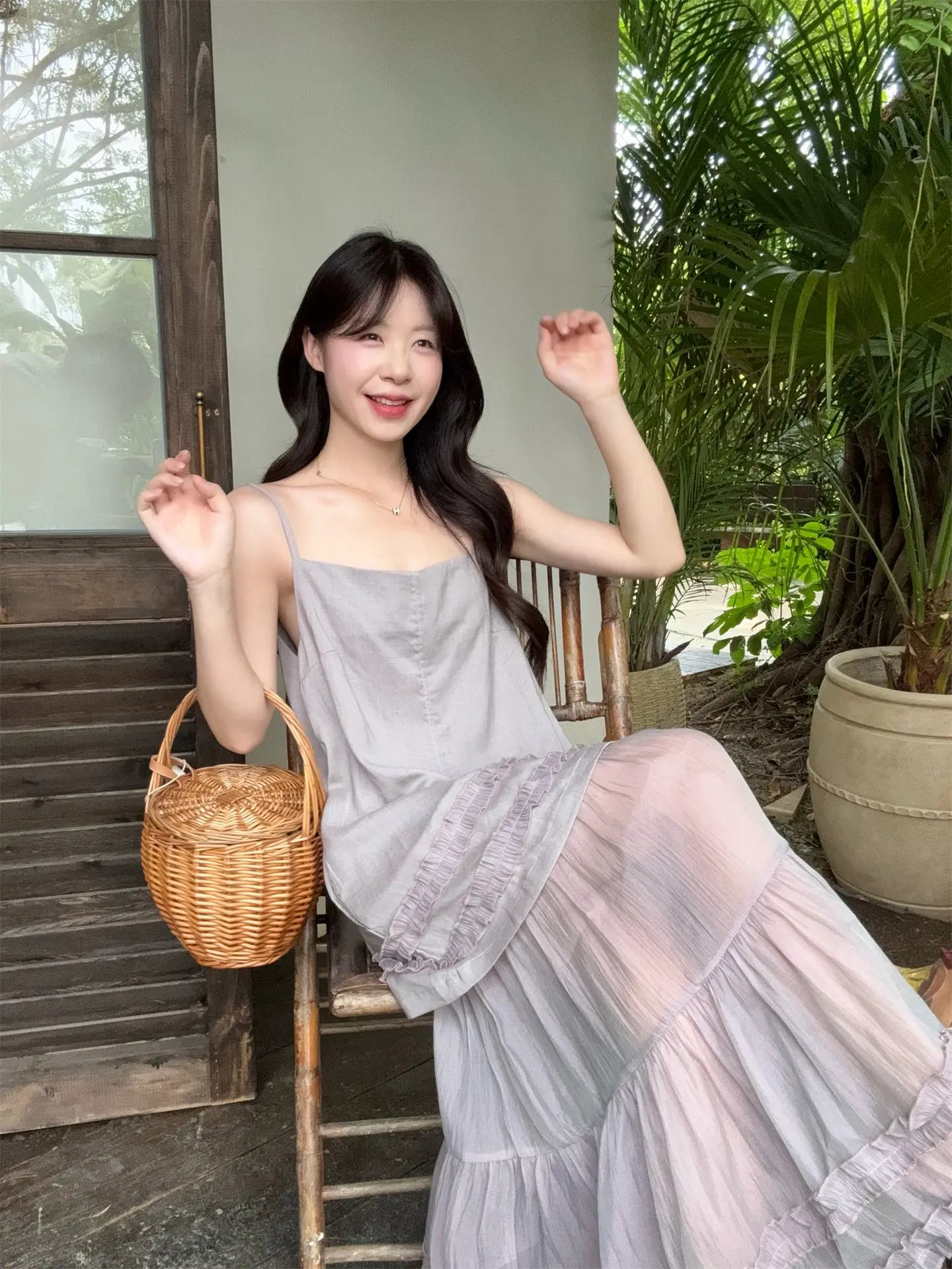 여름용 편안한 캐주얼 원피스 세트 상세 이미지 3