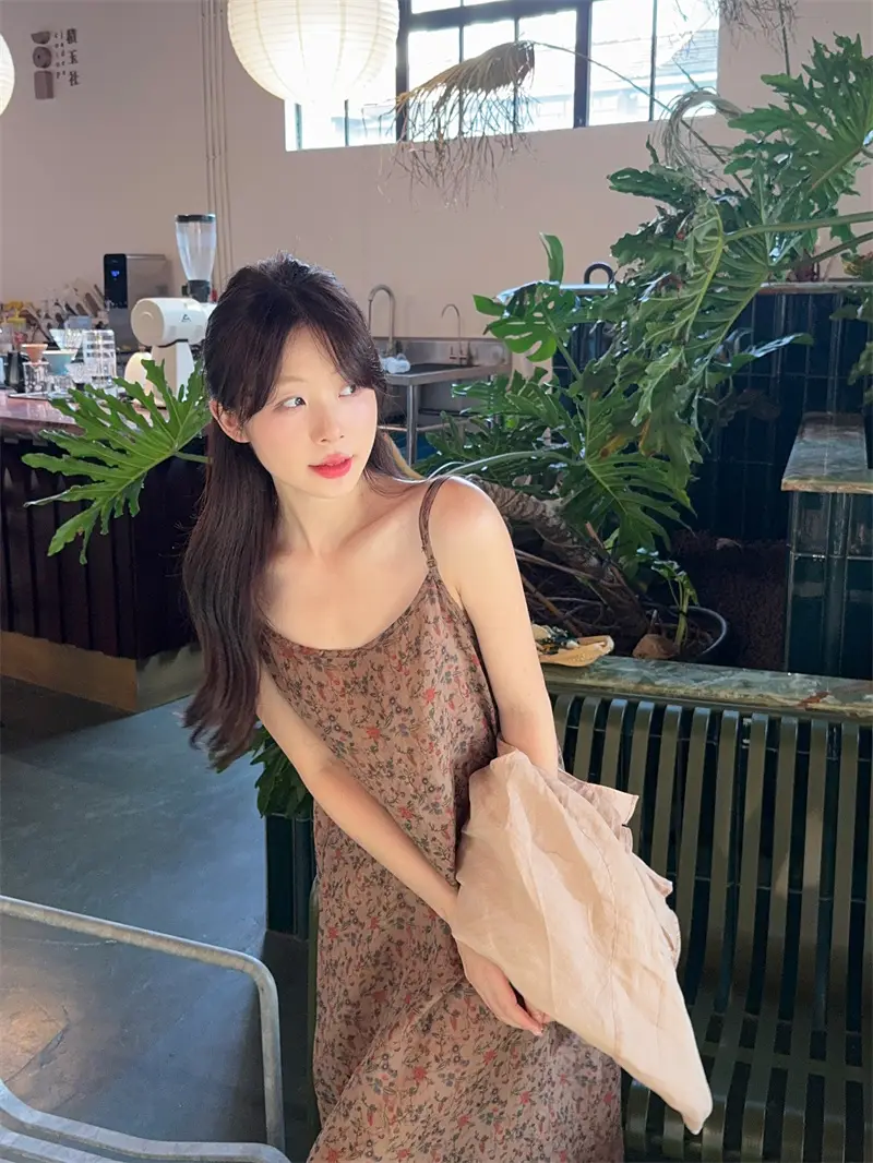 피치 티셔츠+플라워 드레스 세트 상세 이미지 13