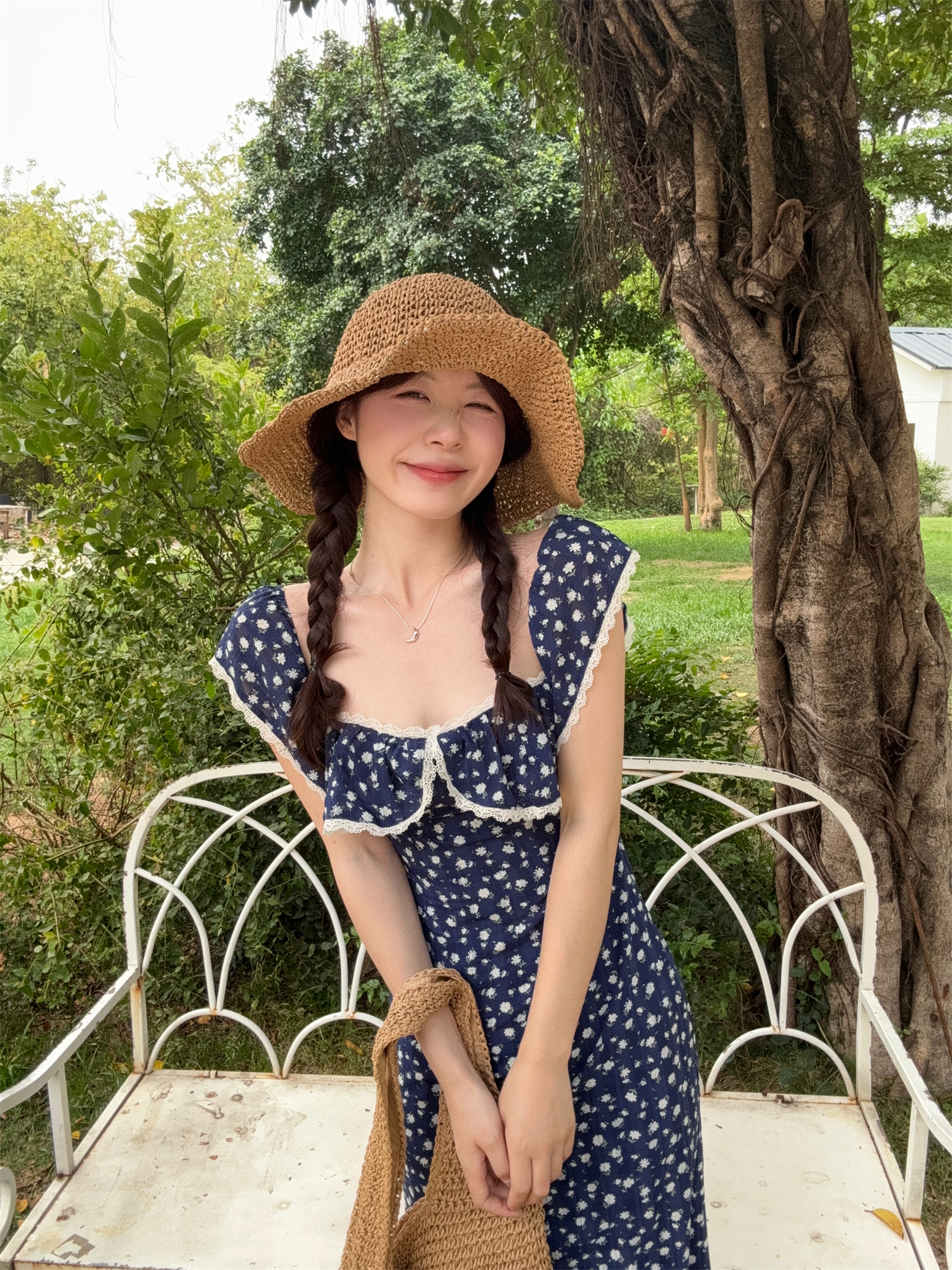 실사 정가 달콤함 휴가 바람 작은 꽃무늬 오프숄더 레이스 레이스 드레스