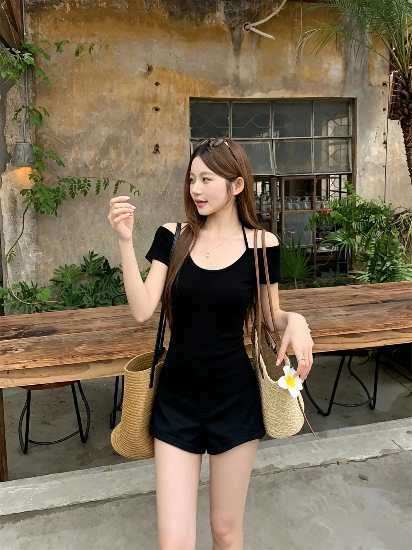 순수한 스타일의 단추 없이 드레스업 상세 이미지 3