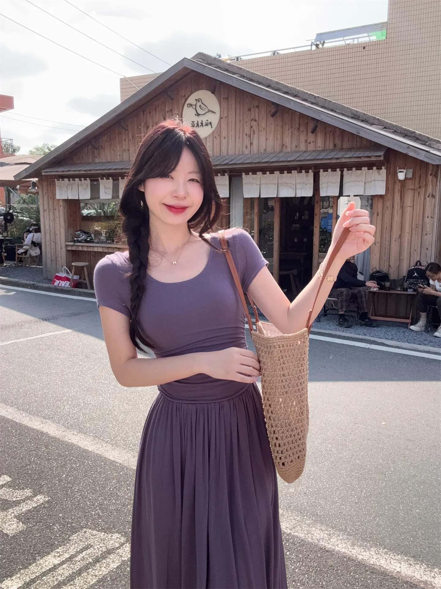 보트넥 슬림핏 소프트 원피스 상세 이미지 2