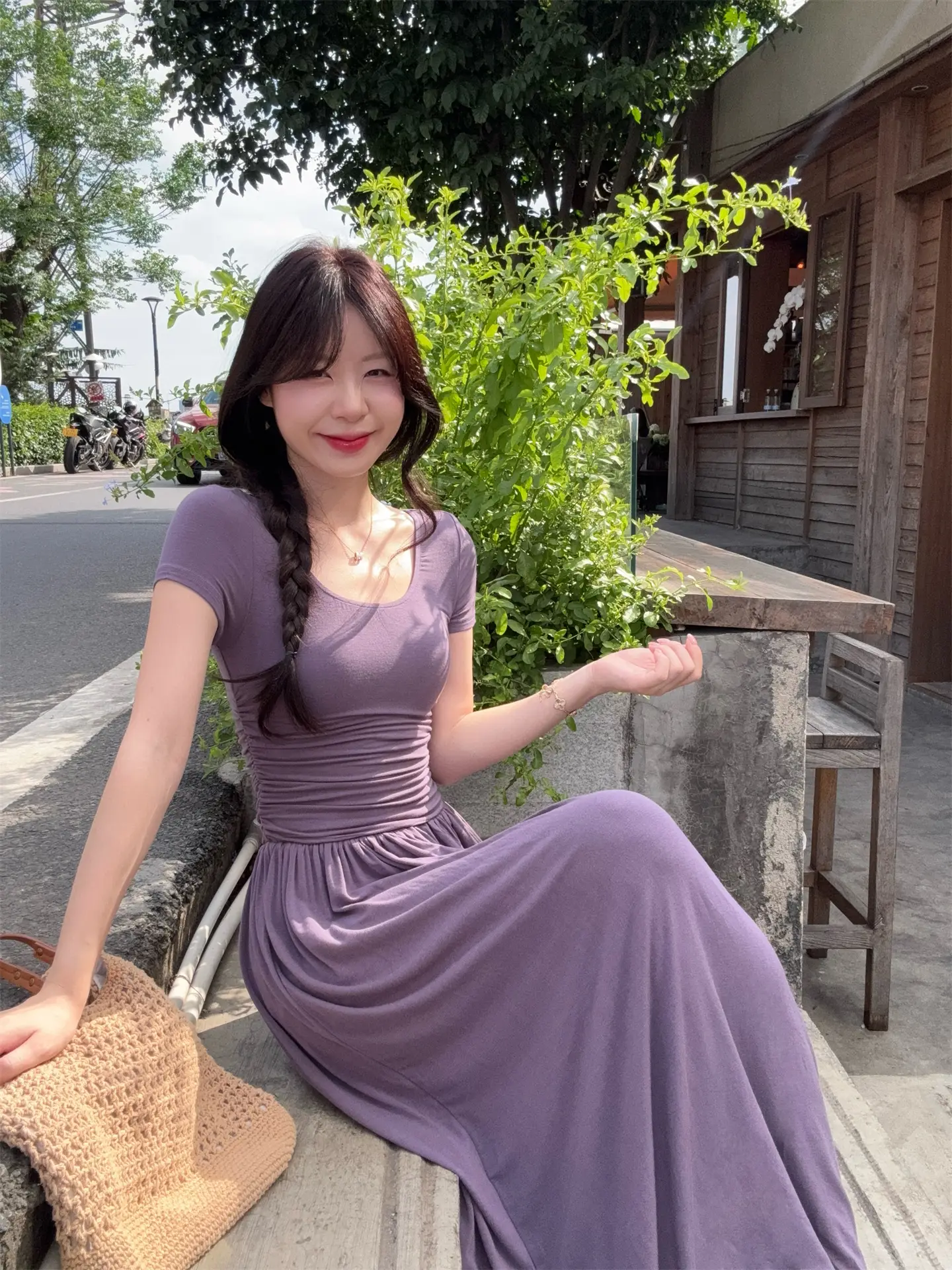 보트넥 슬림핏 소프트 원피스 상세 이미지 9