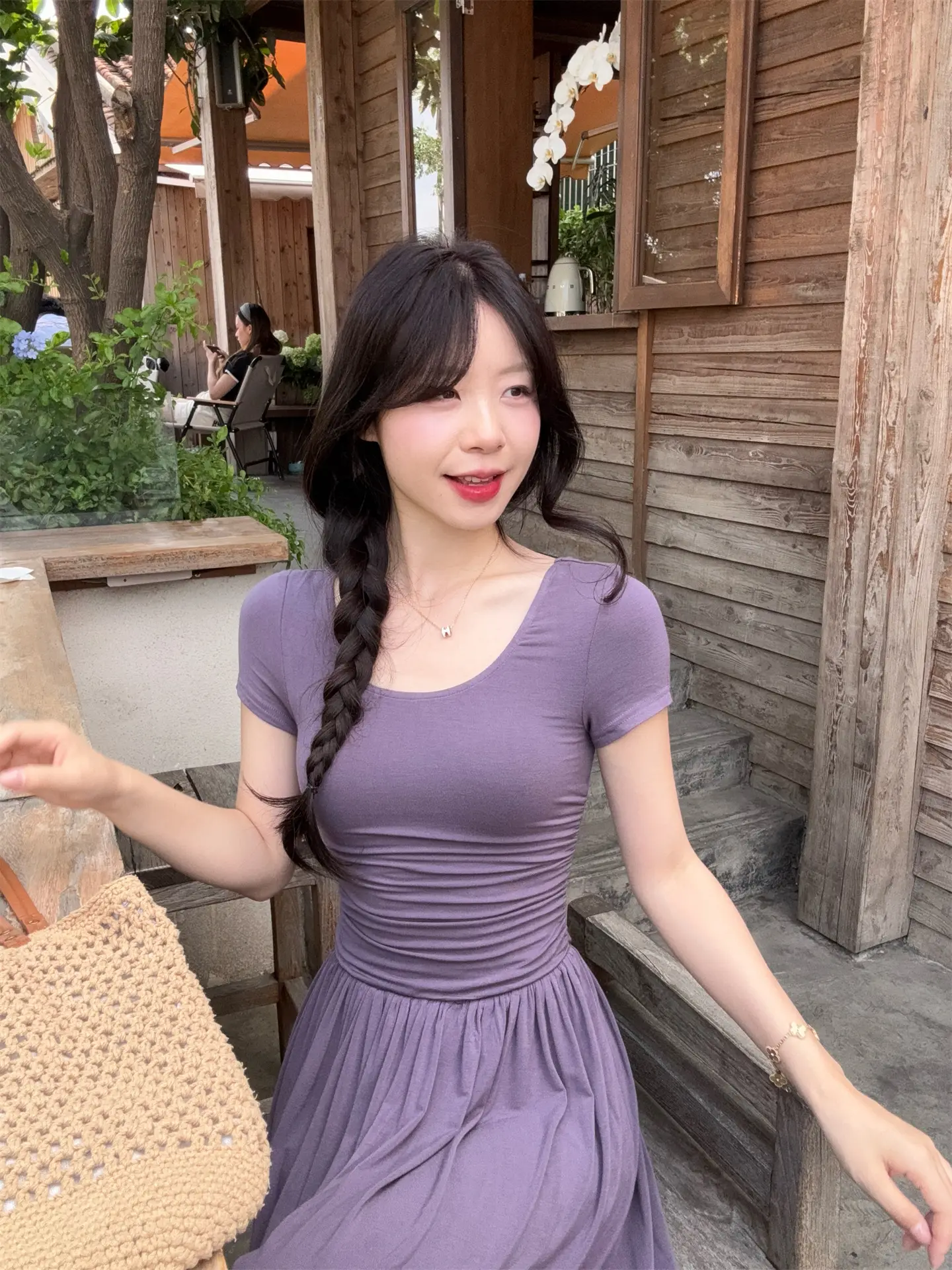 보트넥 슬림핏 소프트 원피스 상세 이미지 10