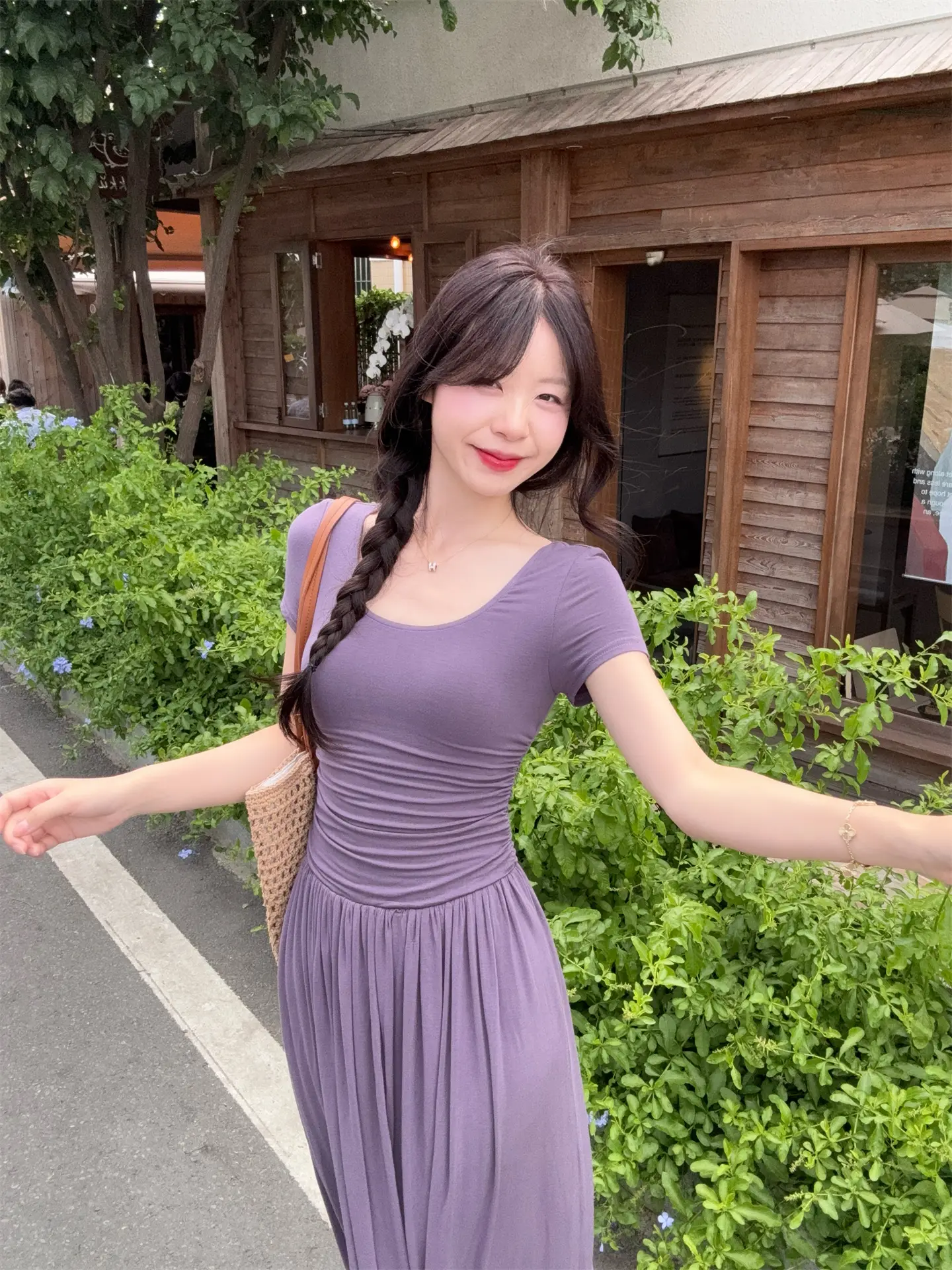 보트넥 슬림핏 소프트 원피스 상세 이미지 11