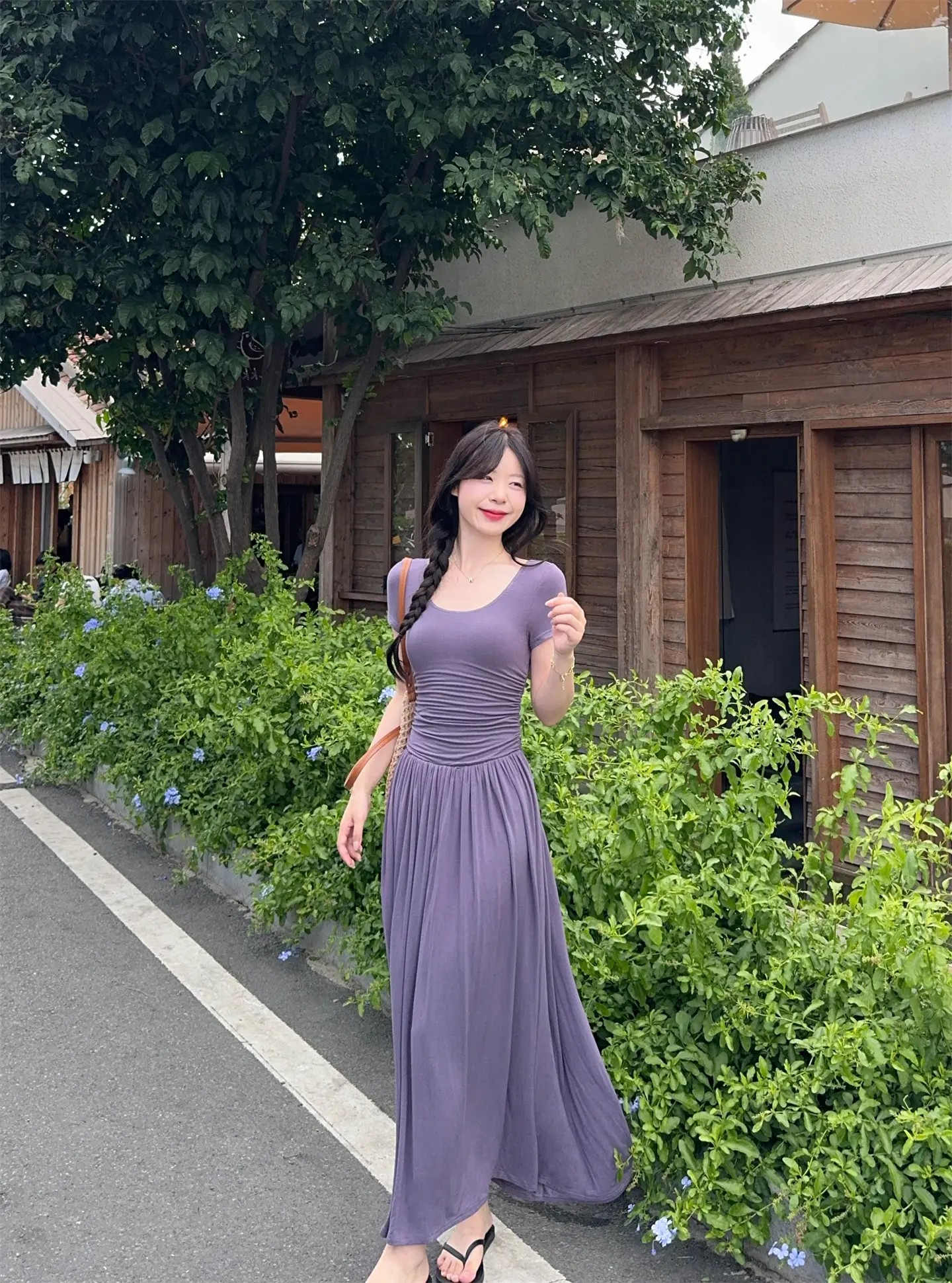 보트넥 슬림핏 소프트 원피스 상세 이미지 12