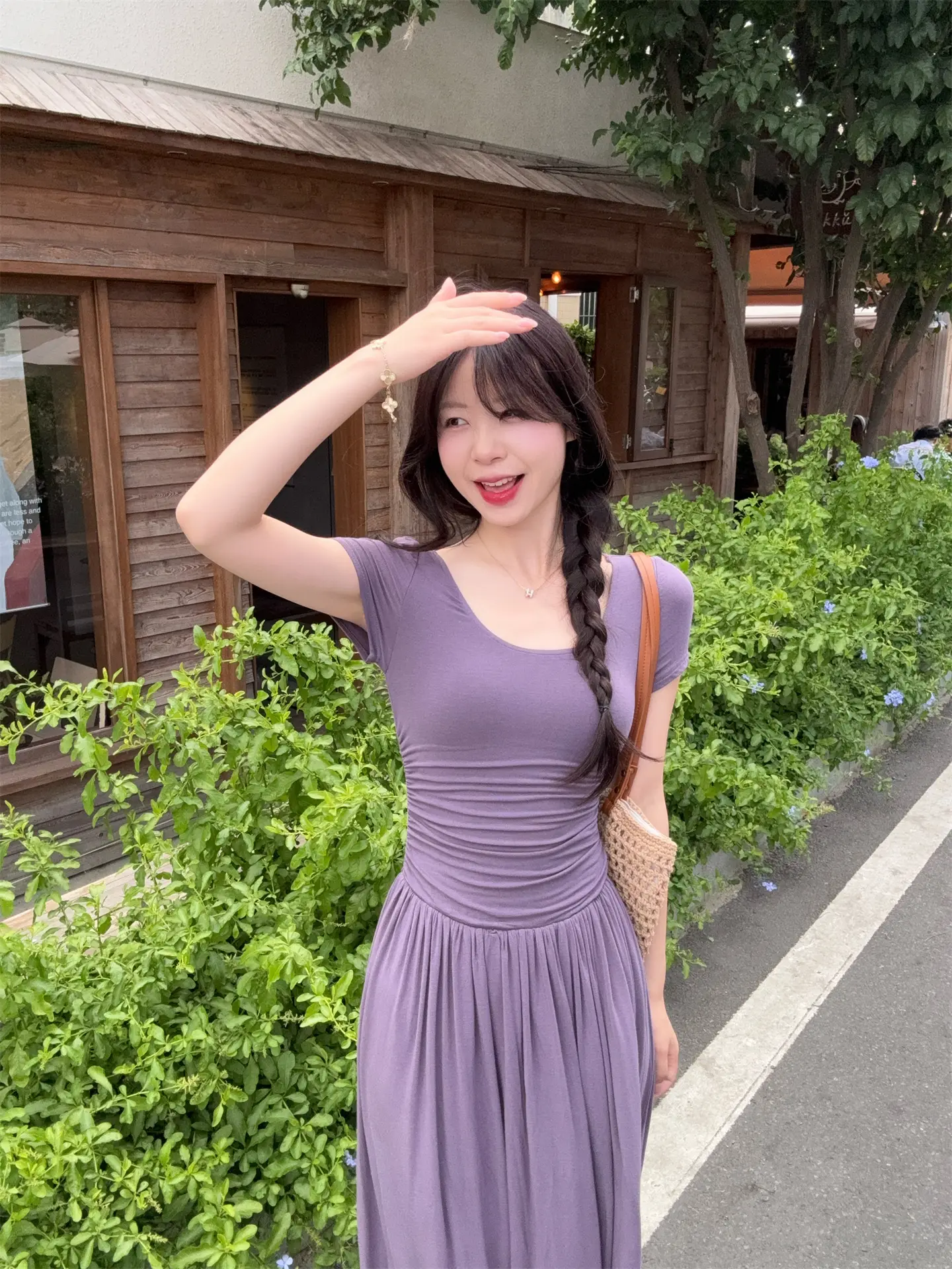보트넥 슬림핏 소프트 원피스 상세 이미지 13