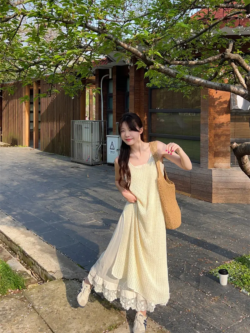 레이스 블라우스와 원피스 세트 상세 이미지 6