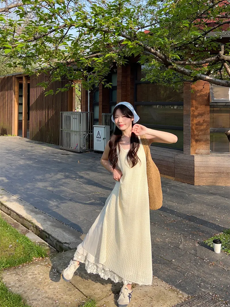 레이스 블라우스와 원피스 세트 상세 이미지 8