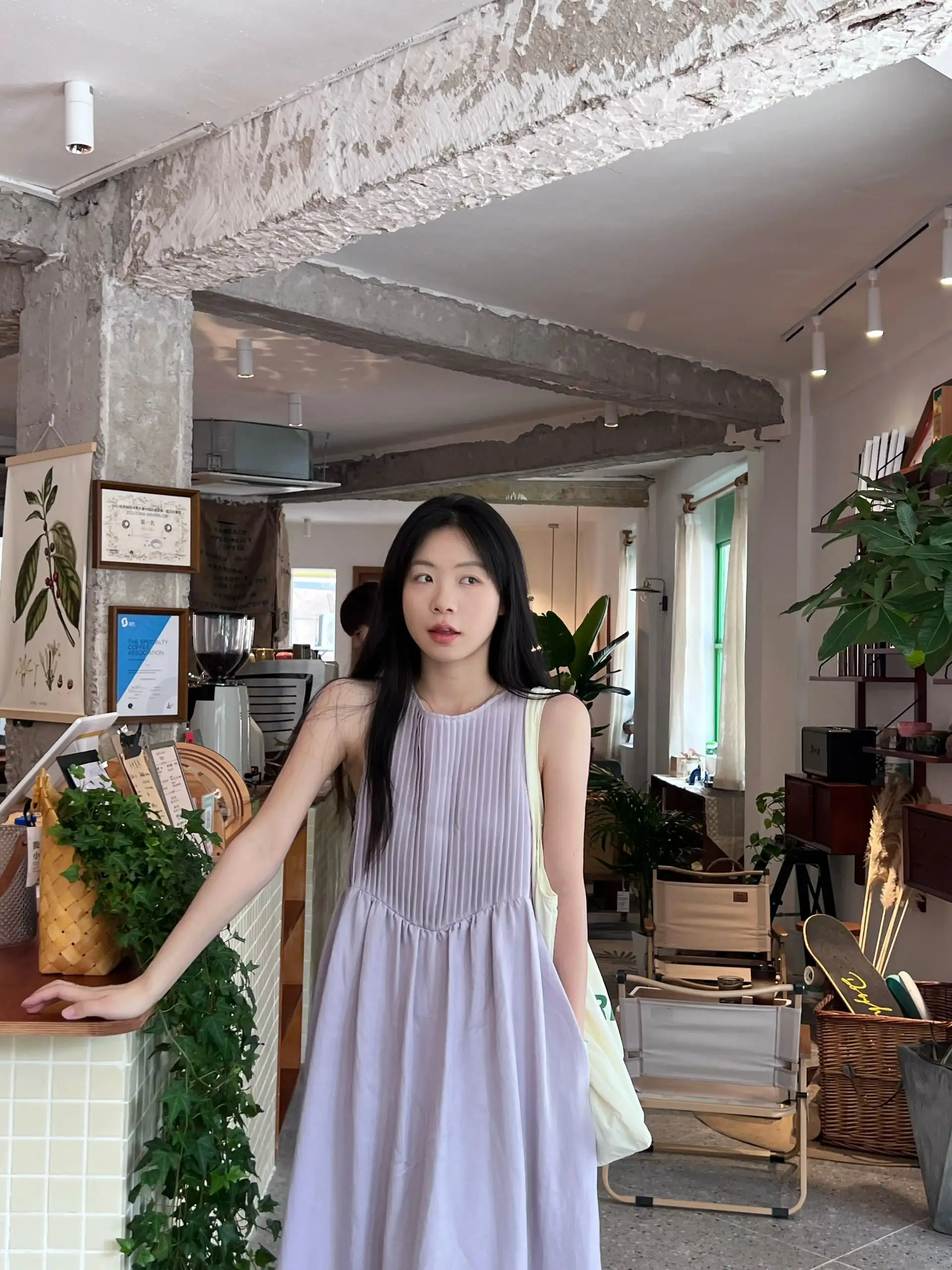 플라워 무소매 원피스 상세 이미지 5