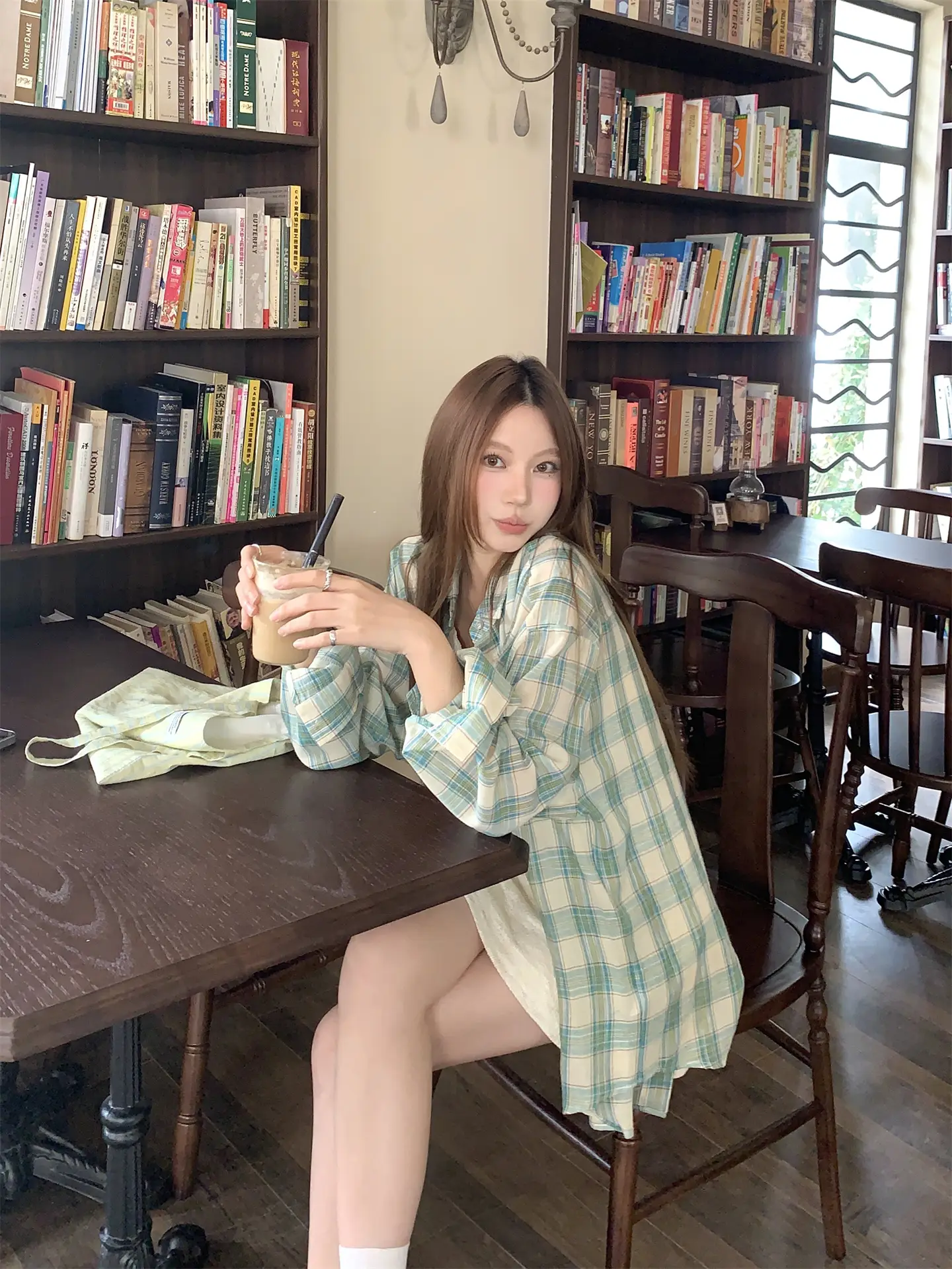 스마트한 그레인 셔츠 드레스 상세 이미지 6