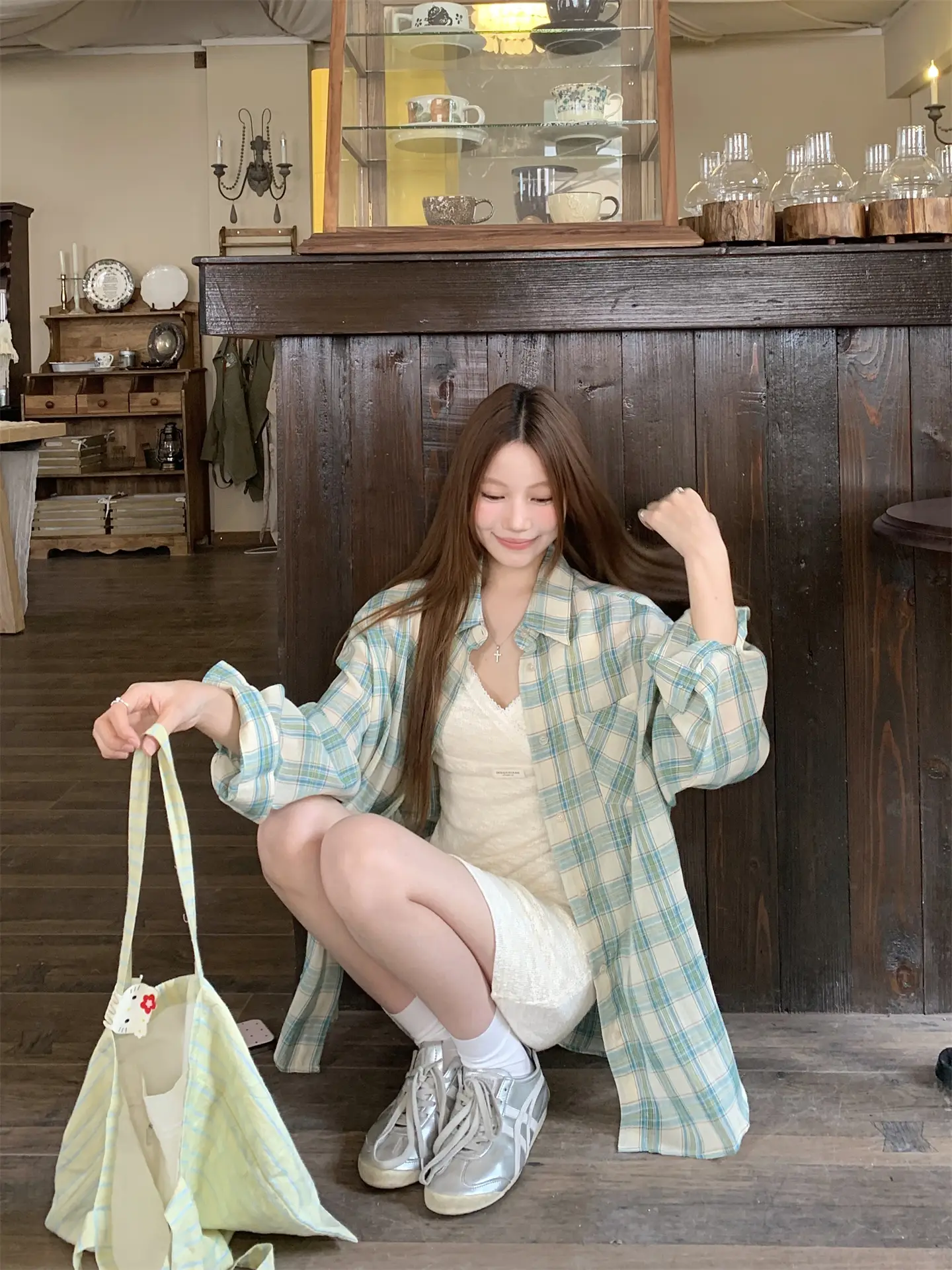 스마트한 그레인 셔츠 드레스 상세 이미지 10
