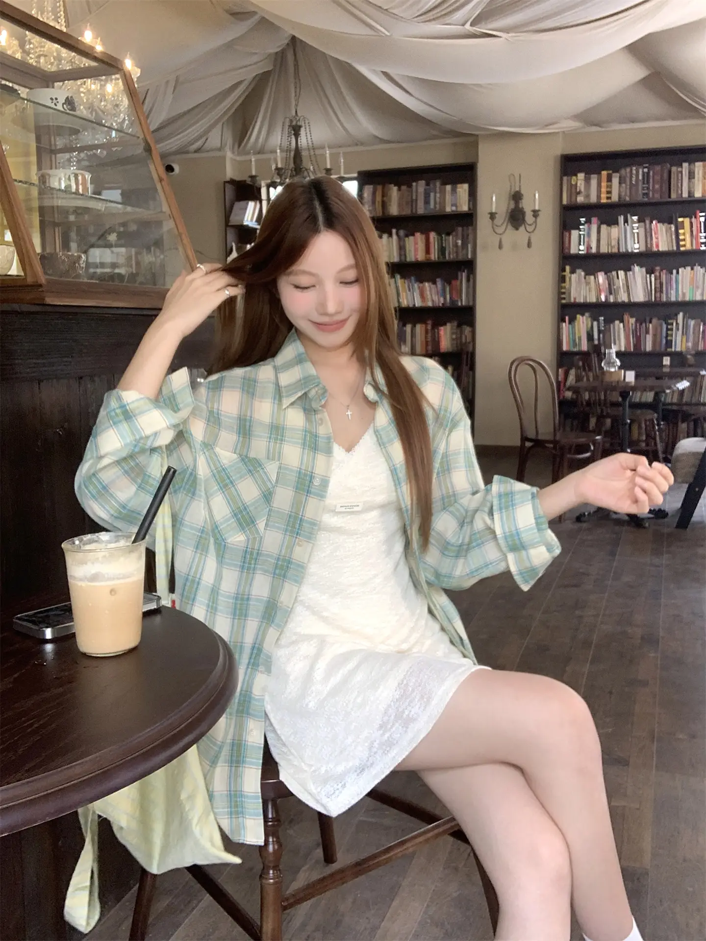 스마트한 그레인 셔츠 드레스 상세 이미지 12