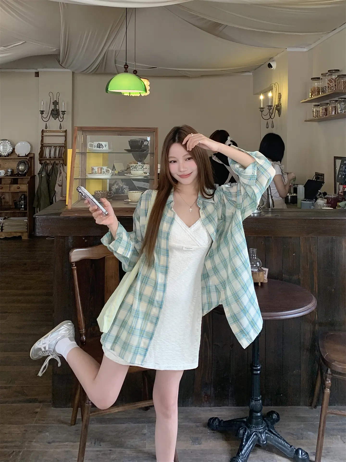 스마트한 그레인 셔츠 드레스 상세 이미지 14
