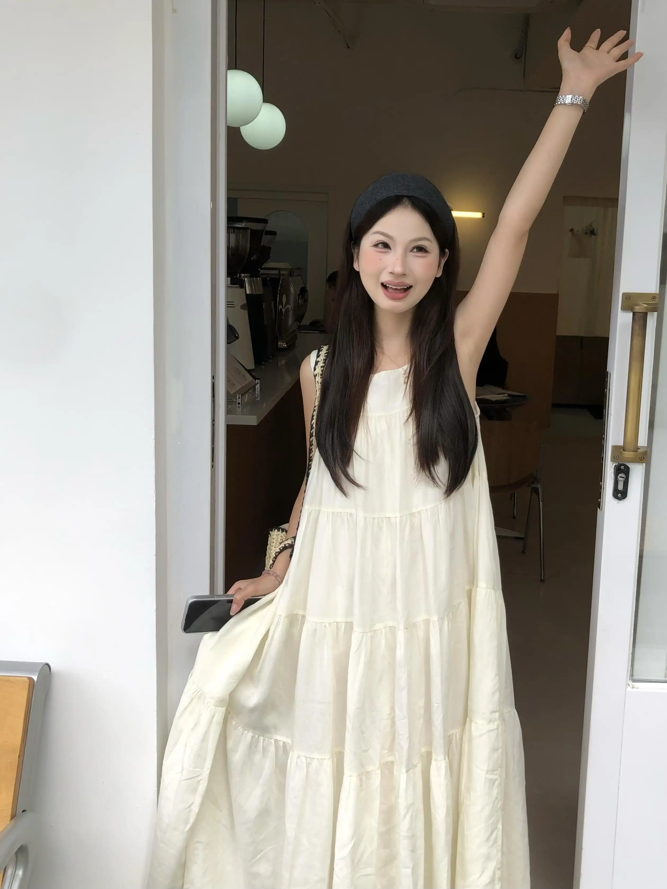 여성용 무소매 케이크 원피스 상세 이미지 5